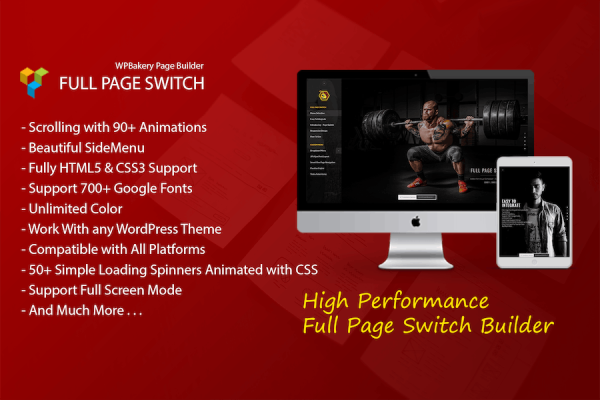 Full Page Switch - Addon For WPBakery Page Builder WordPress Eklentisi