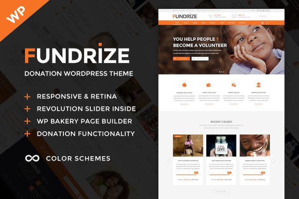 Fundrize - Donation & Charity WordPress Teması