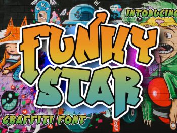 Funky Star - Graffiti Font Yazı Tipi