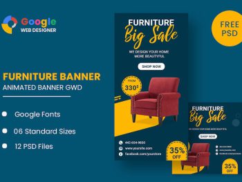 Furniture Google Adwords HTML5 Banner Ads GWD Yazı Tipi