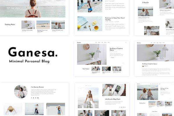 Ganesa - Minimal  Personal Blog Theme WordPress Teması