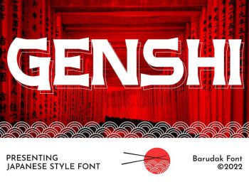 Genshi - Serif Japanese Display Font Yazı Tipi