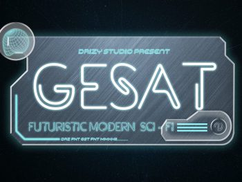 Gesat - Techno Futuristic Font Yazı Tipi