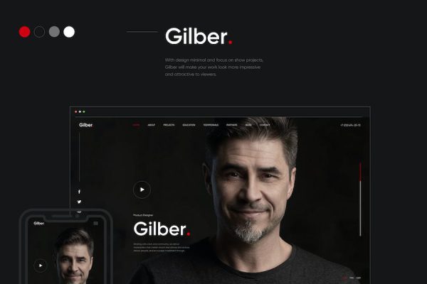 Gilber - Personal CV/Resume WordPress Teması