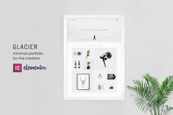 Glacier - Minimal  Portfolio Theme WordPress Teması