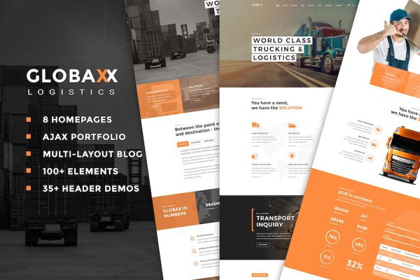 Globax - Logistics + Woocommerce WordPress Teması