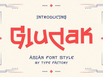 Gludak - Asian Font Style Yazı Tipi