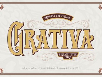 Grativa - Serif Decorative Displat Font Yazı Tipi