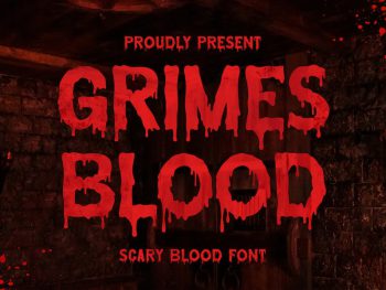 Grimes Blood - Scary Blood Font Yazı Tipi