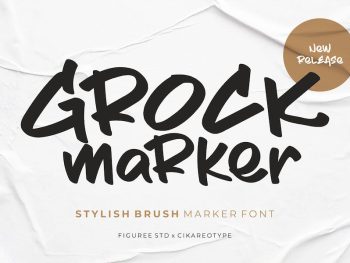 Grock Marker - Stylish Brush Marker Font Yazı Tipi