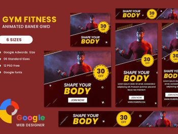 Gym Fitness Google Adwords HTML5 Banner Ads GWD Yazı Tipi