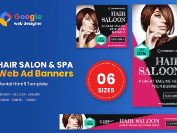 Hair Saloon Banner HTML5 Google Ads Yazı Tipi