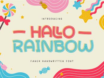 Hallo Rainbow | Fancy Handwritten Font Yazı Tipi