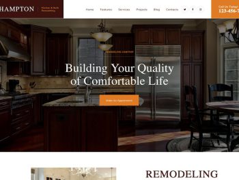 Hampton -Home Design and House Renovation WP Theme WordPress Teması