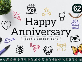 Happy Anniversary Dingbat Yazı Tipi