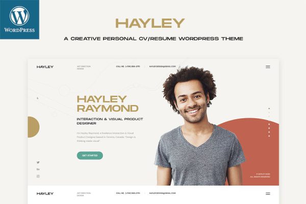 Hayley - Personal CV/Resume WordPress Teması