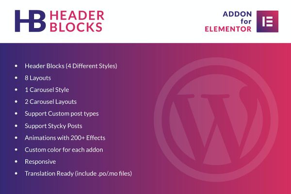 Header Blocks for Elementor - WordPress Plugin WordPress Eklentisi