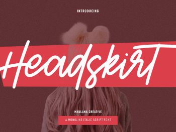 Headskirt Monoline Italic Script Font Yazı Tipi