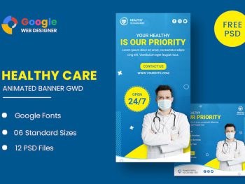 Healthy Care Animated Banner GWD Yazı Tipi