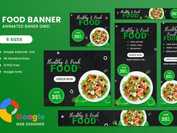 Healthy Fresh Food Google Adwords HTML5 Banner Ads Yazı Tipi