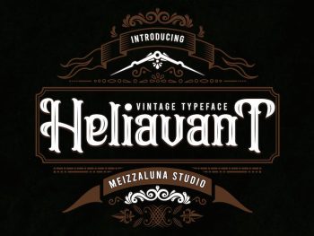 Heliavant - Vintage Typeface Yazı Tipi