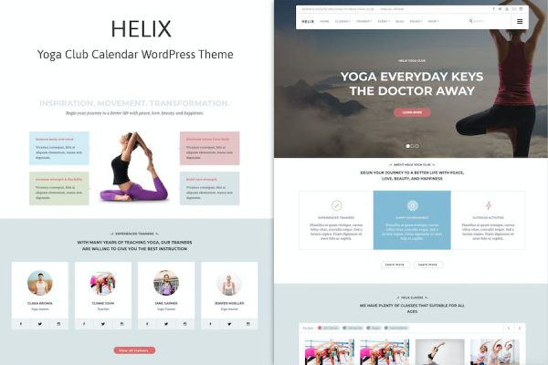 Helix - Yoga Club Calendar WordPress Teması