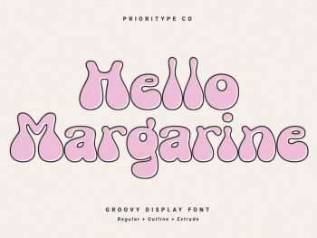 Hello Margarine - Groovy Display Font Yazı Tipi