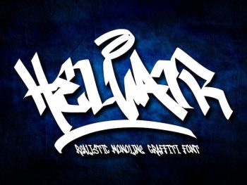 Helvair - Realistic Monoline Graffiti Font Yazı Tipi