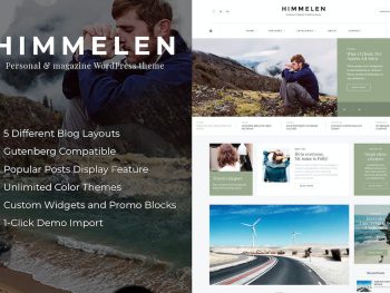 Himmelen - Personal Minimal  Blog Theme WordPress Teması