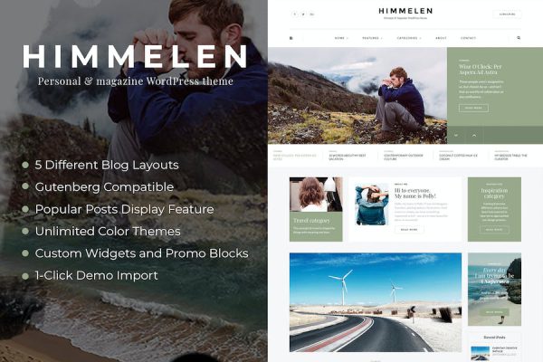 Himmelen - Personal Minimal  Blog Theme WordPress Teması