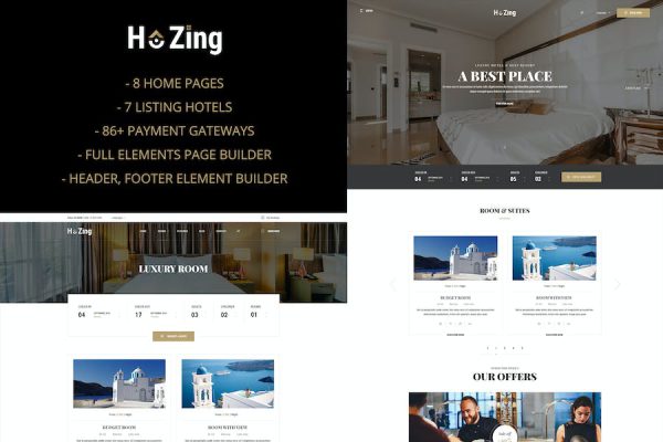 Hozing - Hotel Booking WordPress Teması