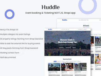 Huddle - Event booking & Ticketing NEXT.JS