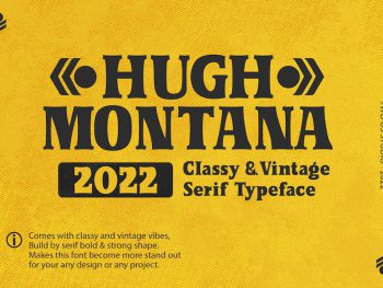 Hugh Montana - Vintage Sans Serif Font Yazı Tipi