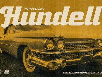 Hundell - Vintage Automotive Display Fonts Yazı Tipi