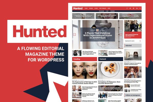 Hunted - Editorial Magazine Blog Theme WordPress Teması