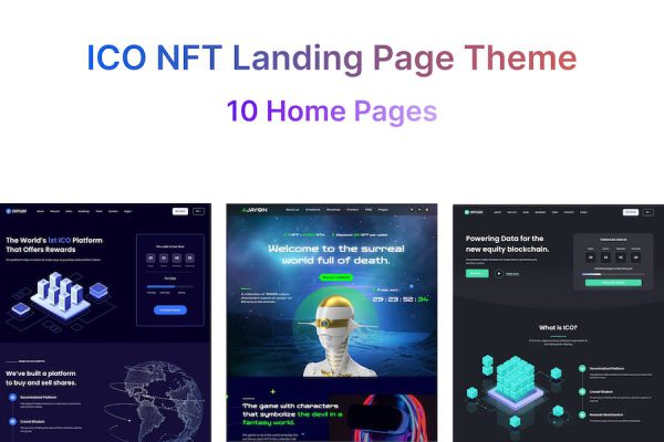 ICO NFT Landing Page - Cryptlight WordPress Teması