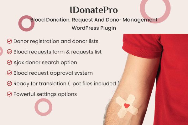 IDonatePro - Blood Donation Management Plugin WordPress Eklentisi
