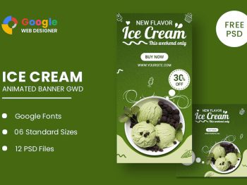 Ice Cream Animated Banner Google Web Designer Yazı Tipi