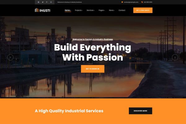 Inusti – Factory & Industrial WordPress Teması