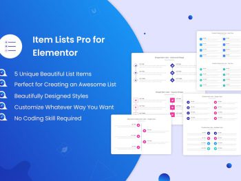 Item Lists Pro for Elementor WordPress Eklentisi