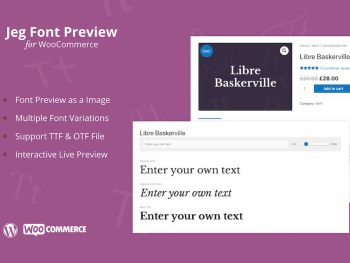 Jeg Font Preview - WooCommerce Extension Plugin WordPress Eklentisi