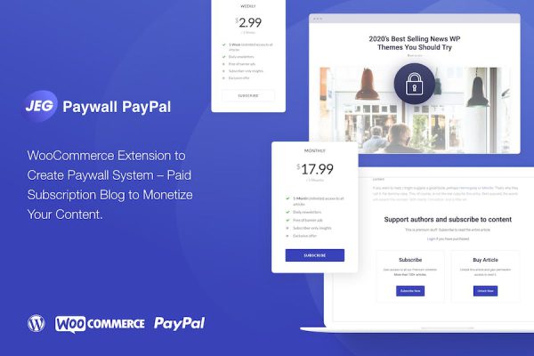 Jeg PayPal Paywall & Content Subscriptions System WordPress Eklentisi