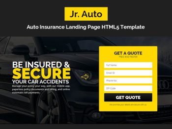 Jr. Auto Insurance Landing Page - Responsive HTML5 Yazı Tipi