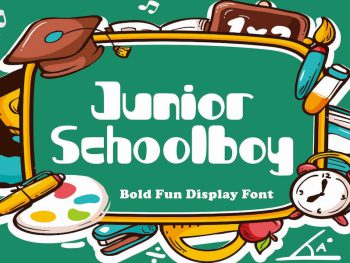 Junior Schoolboy - Bold Fun Display Font Yazı Tipi