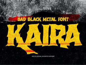 KAIRA - Bad Black Metal Font Yazı Tipi