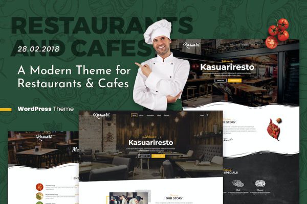 Kasuari - Restaurants and Cafes WordPress Teması