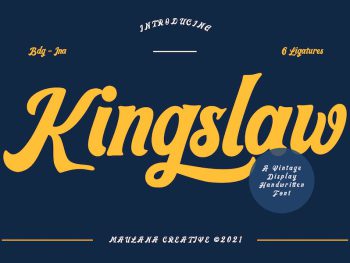 Kingslaw Vintage Display Handwritten Font Yazı Tipi