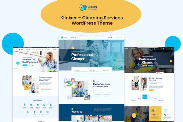 Klinixer - Cleaning Services WordPress Teması