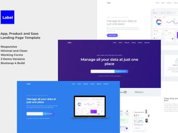 Label Software and App Landing Page Template Yazı Tipi