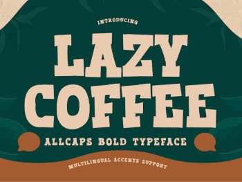 Lazy Coffee - All Caps Bold Typeface Yazı Tipi